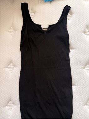 Active USA Black Ribbed Mini Dress